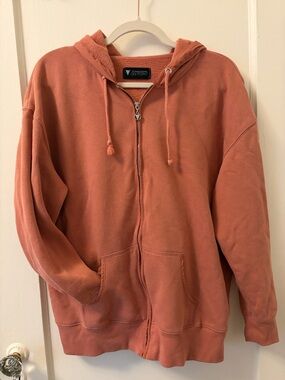Victoria's Secret Men's Zip-Up Hoodie Sweater - Dusty Rose